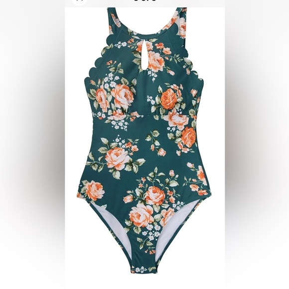 Cupshe Teal Floral Scalloped One Piece
Swimsuit Size M Beach Pool Vacation - Picture 5 of 14